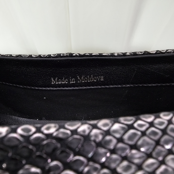 The FLEXX Baleriny Black and Silver Metallic Wedge Shoe Size 7 - Picture 12 of 12